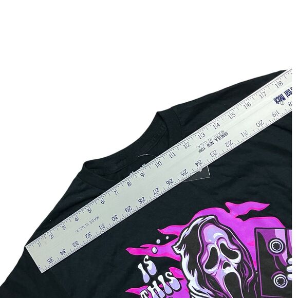 Scary Movie Ghostface Graphic Tee M Black Halloween Purple Horror Spooky - Picture 6 of 8